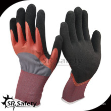 SRSAFETY sandiger Nitril doppelt beschichteter Nylon Handschutzhandschuh / Schutzhandschuhe